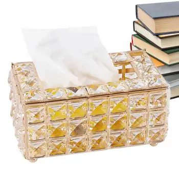 Moderné Crystal Tkaniva Box Držiteľ Domov Obývacej Izbe Čaj Stôl Zásuvky Royal Square Prípade Dekorácie Obrúsok Držiteľ Domácnosti Skladovanie