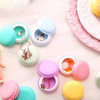 Prenosné Candy Farby Mini Roztomilý Macarons Organizátor Úložný Box Pre Šperky Krúžok Náhrdelník Skladovanie Drobných Predmetov Nástroj