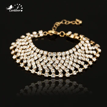Carddoor Módne Luxusné Drahokamu Šperky pre Ženy, Zlata, Striebra Plátovaného Crystal Odkaz Náramky, Prívesky Svadobné Party Doplnky