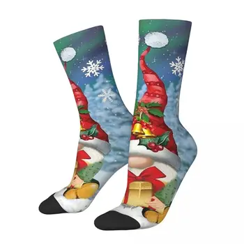 Roztomilý Gnome Vianočné Ponožky pánske, dámske a Šťastný Nový Rok Ponožky Harajuku Jar Leto Jeseň Zima Uprostred Trubice Pančuchy Darček