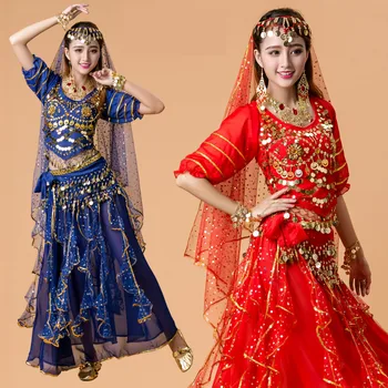 2021 Nové Lady Brušného Tanca Kostým Bollywood Kostým Indián Šaty Bellydance Šaty Dámske Brušný Tanec Kostým Sady, 7 Farieb