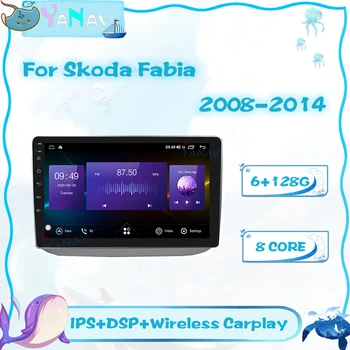Android autorádia GPS Navigácia Pre Škoda Fabia 2008-2014 Stereo Prijímač Video Carplay Multimediálny MP3 Prehrávač s 360 Kamery