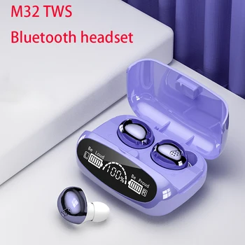 Nové M32 TWS bezdrôtový Bluetooth headset stereo pohybu, zníženie hluku dotyk earplug s mikrofónom s prenosné elektrické 2000mAh