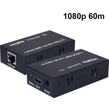 HD 60M HDMI, Rj45 Extender 1080p Audio Video Vysielač, Prijímač Cez Cat 5e CAT6 Kábel siete Ethernet na Notebooku, PC, TV Monitor