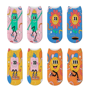 Harajuku Hip Hop Trend Dámy Ponožky Módne Zábavné Osobnosti Pár Pohodlné Ponožky Priedušná Nízke Ponožky Vhodné Pre Unisex