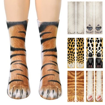 Členkové Ponožky 3D Simulácie Zvieracích Mačka Nohy Ponožky Nohy Ponožky Uprostred Trubice Ponožky 3D Tlač Elastické Unisex Móda Zábavné Dlhá Ponožka