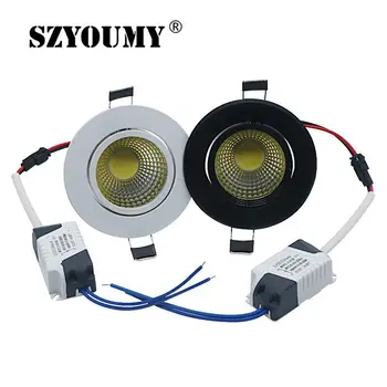 SZYOUMY 9W LED COB LED Zapustené Stropné Downlight Spot Lampy Biele Svetlo Biela / Teplá Stmievateľné Led Lampa AC 85-265V