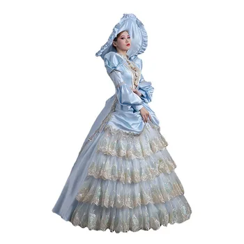 Vysoká Kvalita Southern Belle Renesancie Princezná Viktoriánskej Popoluška Šaty Šaty Márii Antoinette Headpiece