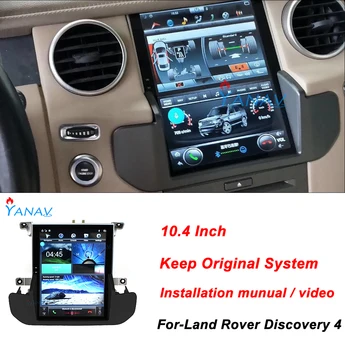 Android autorádia 2 Din Stereo Prijímač Pre-Land Rover Discovery 4 LR4 2009-2016 Audio Vertikálne Multimediálne DVD Prehrávač Hlavu Uint