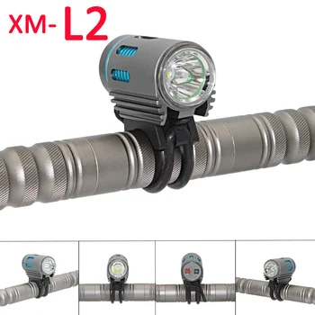 XM-L2 LED 3000LM Požičovňa baterka Bicykli DC Port Predné svetlo Vedúci Požičovňa Bicyklov Lampa Svetla Svetlometov Horák 4 Režim Blesku