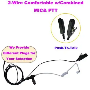 Kvalitný 2-Wire Pohodlie Akustické Trubice Slúchadlo w/Kombinovaná PTT & MIC pre obojsmerné Vysielačky