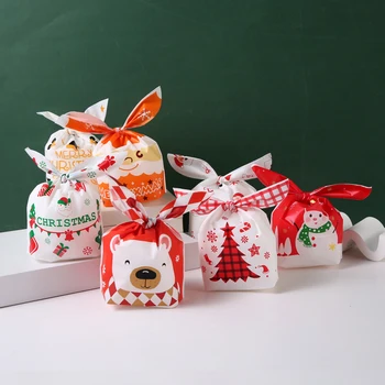 10pcs/veľa Festival Rozmanité Vzory Plastové Tašky Vianočné Tému Králik Puzdro Candy Vrecko Na Darčeky Biscuit Packaing