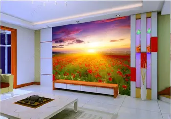 3d foto tapety vlastné nástenné Slnečnému žiareniu dazzled neba s kvetmi obývacia izba domova tapety na steny 3d spálňa