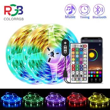 ColorRGB, LED Svetelné Pásy, Hudby Synchronizované Farebné Meniace RGB5050 ,Phone Diaľkové Ovládanie , LED Svetelné Lano 6M 12M 15M
