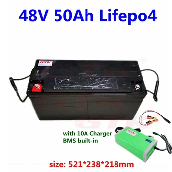 GTK Lifepo4 48V 50Ah Lítiové batérie, hlboké cyklus pre 48v Rv Loď Telecom /UPS/Solar Energy Storage+10A Nabíjačky