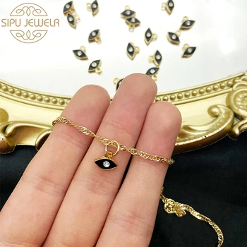 Hot Predaj Nové Módne Crystal Zlým Okom Prívesok 5/10Pcs Turecko Šťastie Ženy Náhrdelník Zlatá Farba Kúzlo DIY Náramok Šperky Zistenia