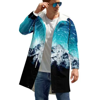 Horský Tlač Coats Prírody Galaxy vrchné oblečenie Bežné Windbreakers Mužov Dizajn Streetwear Kapucňou Jesenné Bundy Plus Veľkosť 5XL