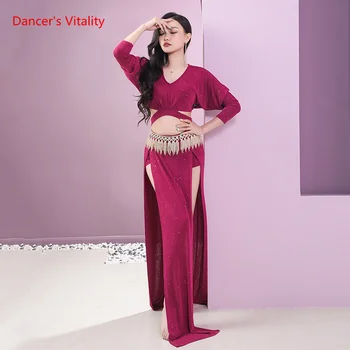 Ženy, Brušný Tanec Vyhovovali Dlhé Sukne a Rukávy Brušného Tanca Nastaviť Bingbing Textílie Orientálne Tanečné Oblečenie Celý Predaj Oblečenia