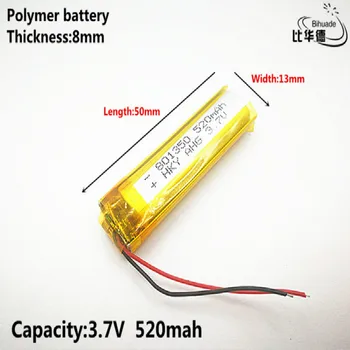 Liter energie batérie Dobré Qulity 3,7 V,520mAH,801350 Polymer lithium ion / Li-ion batéria pre HRAČKA,POWER BANKY,GPS,mp3,mp4