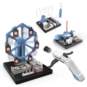 DIY KMEŇOVÝCH Vedy a Fyzikálne Vzdelávanie Výstroj Experimentálne Vyučovanie Montáž Rotujúcej Cieľový Obvod Mechanické Hračky pre Deti,