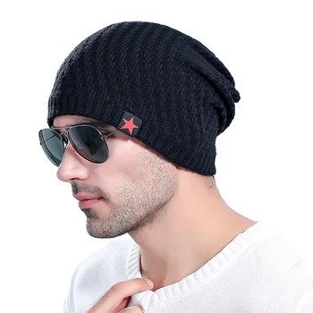 zimné čiapky pre mužov Nový príchod dizajn zimné klobúk s start patch Acrylich vysokej kvality čiapočku