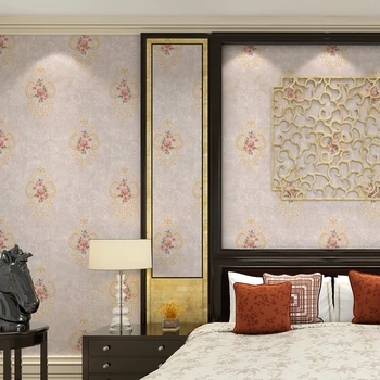 Americký Štýl Kvetinové Tapety Spálne, Obývacia Izba Pozadí Garden 3D Netkaných Damask Wall Paper Roll