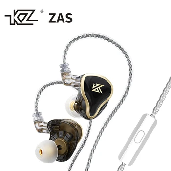 KZ ZAS 16 Jednotiek Slúchadlá 7BA+1DD Dynamické Hybridné Slúchadlá HiFi Basy Športové Headset Potlačením Hluku v Ear Monitory