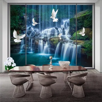 Vlastná Veľkosť Prírodnej Krajiny Vodopád Scenérie 3D Photo Stenu Papier Domova nástenná maľba Spálňa Decor samolepiace Tapety