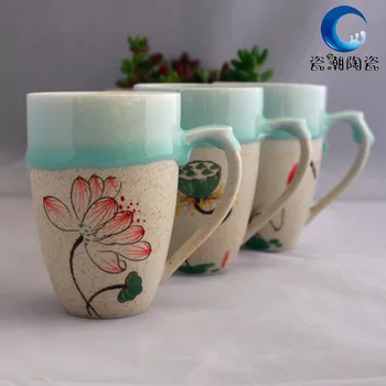 Jingdezhen lotus pohár maľované matné textúry glazúra prietok pohár keramická šálka remeselná výroba keramických darčekové poháre