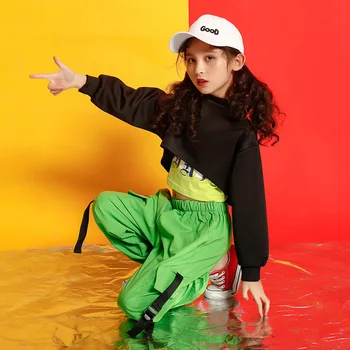 2020 nové Tanečné Oblečenie Detí Hip Hop Vyhovovali Dievča, Hip-hop, Hiphop Zobraziť Slúžiť Dievča Pupok Výkon oblečenie