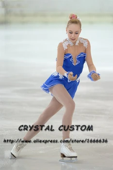 Vlastné krasokorčuľovanie Šaty Pre Dievčatá, Nové Módne Značky Súťaže Detí Ice krasokorčuľovanie Šaty Crystal DR3815