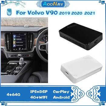 AI Adaptér BOX Pre Volvo V90 2019 2020 2021 Carplay Ai Box Android 10.0 Mini Box Bezdrôtový Carplay Android Auto Google Tv Box