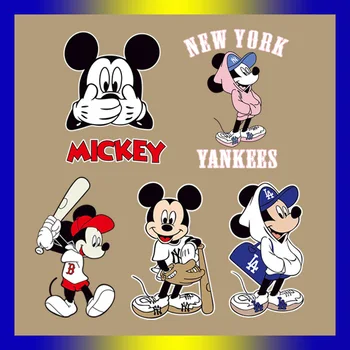 Disney Mickey Mouse Vyšívané Handričkou Nálepky Módne Sequin Mickey Mouse Appliques Šitie Škvrny DIY T-shirt Obtlačky Dary