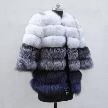 Zimná vesta teplé, hrubé žena bunda, reálne 100% reálne kožušinový kabát prírodné líška srsť krátka srsť