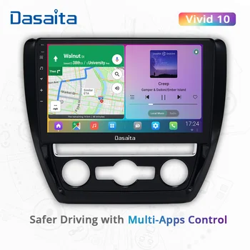 Dasaita Pre VW Jetta 2011 2012 2013 2014 2015 Apple Carplay Android Auto auto inteligentný systém rádiovej Navigácie GPS DSP 4G 64 G