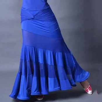 Ballroom Dance Sukne Pre Ženy, Modrá Tango Dance Sukne Oka Fáze Výkonu Kostým Valčík Dancewear Tanečné Oblečenie DQ5058