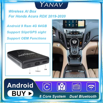 Carplay Bezdrôtový Ai Box Pre Honda, Acura RDX 2019-2020 8 Core Android 9 4G 64GB AI Adaptér BoxPlug a Prehrať Video Google