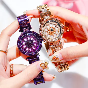 Náramkové hodinky Skutočné Hodinky pre Ženy Móda Luxusný Dizajn Rose Gold Ocele, Quartz Dámske Hodinky Relogio Feminino na Darček Hodiny