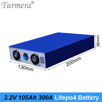 Lifepo4 Batérie 105Ah 3.2 V 300A Prúd pre Elektrický Bicykel, Batéria 36V 48V 12V Solárny Panel Použite Veľkosť 130*36*200 mm 16Piece