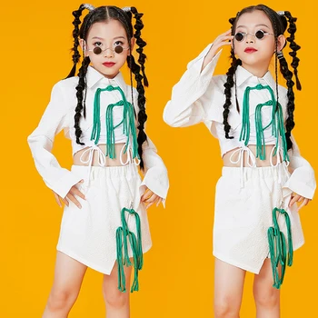 Čínsky Štýl Jazz Tanečné Kostýmy Pre Dievčatá Moderného Tanca Kpop Oblečenie Detí Sála Hip Hop Tanečné predstavenie Nosenie DQS10856