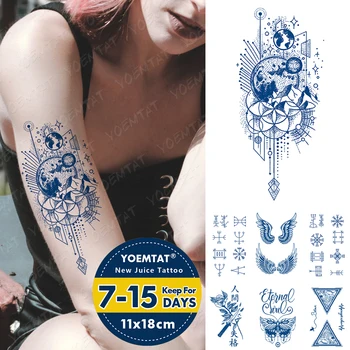 Šťava Trvalé Vodotesné Dočasné Tetovanie Nálepky Zemi Hviezdne Nebo Kvet Flash Tetovanie Žena Totem Body Art Falošné Tatto Muž