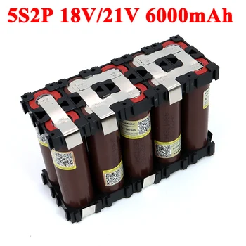 5S2P 18650 HG2 6000mAh Vysoký výkon 20 ampérov 21V 25.2 V pre Skrutkovač batérie zvaru Držiak batérie
