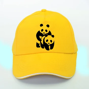 Panda zábavné šiltovku Zakrivené Bill Otec Klobúk muži ženy 100% Bavlna golf snapback klobúky panda Harajuku list Karikatúry hip hop klobúk