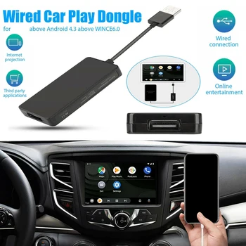 Bezdrôtové pripojenie USB CarPlay Dongle Adaptér Prehrávač pre Android s IOS Auto, Auto Navigácia Prehrávač Hudby