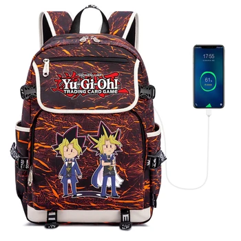 Yu-Gi-Oh! Zips Školské Tašky Študent Packsack Bežné Plátno Batoh Kvalitný Notebook Taška Teenager Pleciach Taška Batoh