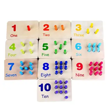 Počítanie Peg Rada Farbu A Číslo Sledovanie Peg Rada Hračka S Drevenými Abecedy Sledovanie Rada Montessori Matematika Materiály Predškolského