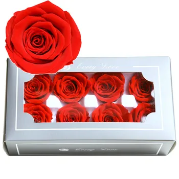 Ročník 8pcs/box Kvety Nesmrteľný Rose 5CM Priemer Valentine Dar Večného Života Kvetu Materiál Rose Eternelle Valentines Day