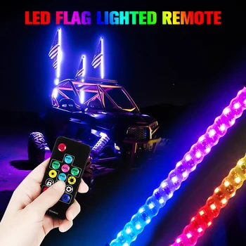 Špirála LED Bič 3/4/5 FT s Vlajkou Multi-farebné LED Stožiar Lampa 375 LED Stožiar Lampa s Diaľkovým ovládaním pre Jeep ATV, UTV