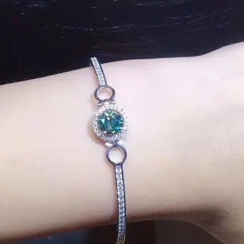 Nové Panovačný Modrá A Zelená Moissan Diamantový Náramok Módne Trendy Temperament Príslušenstvo Šperky